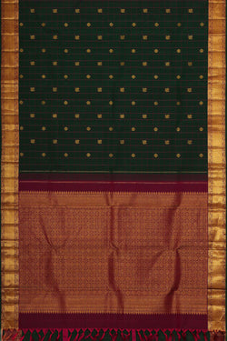 Image of Arani Silk Bottle Green Saree