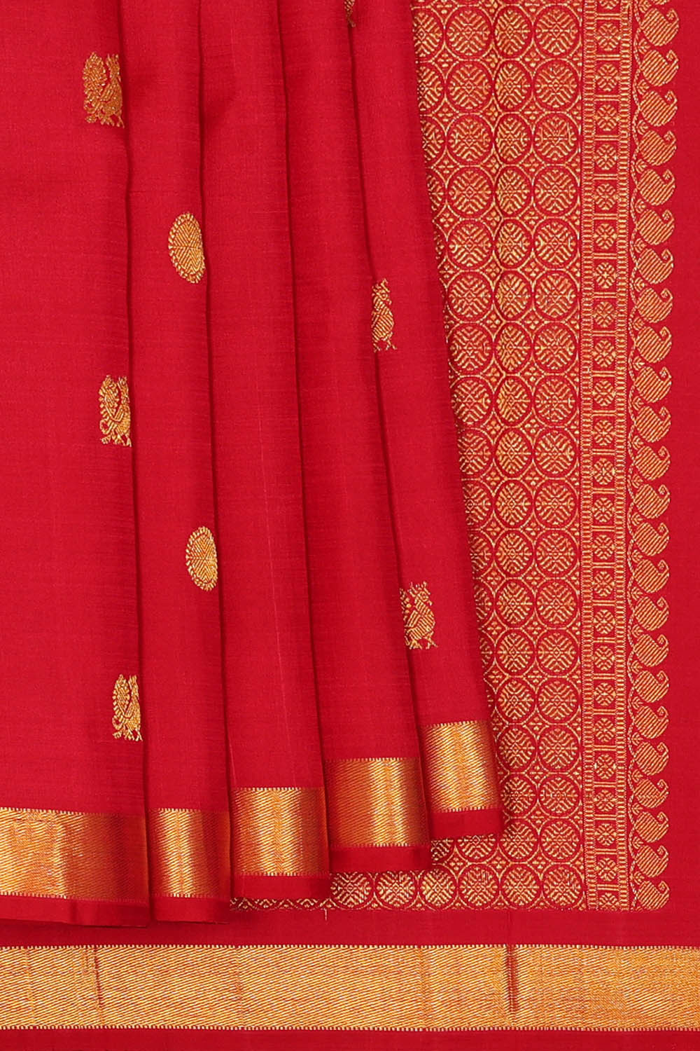 Image of Red Arani Silk Saree