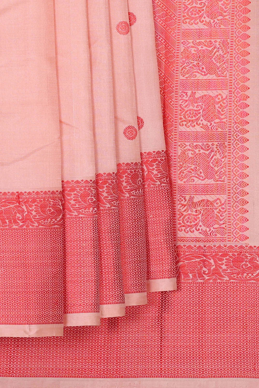 Arani Silk Light Peach Saree