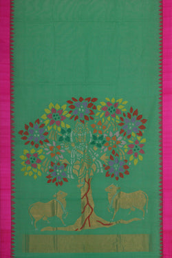 Image of Uppada Cotton Green Saree