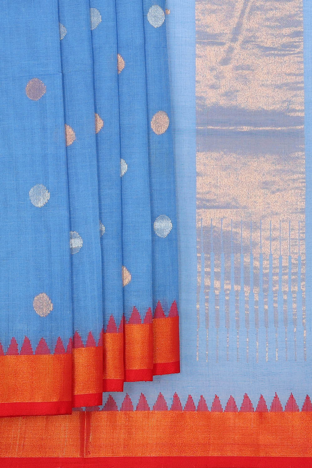 Uppada Cotton Sky Blue Saree