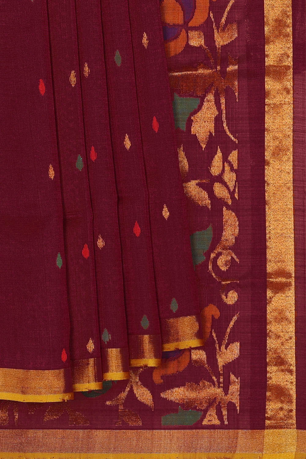 Image of Uppada Silk Wine Red Saree