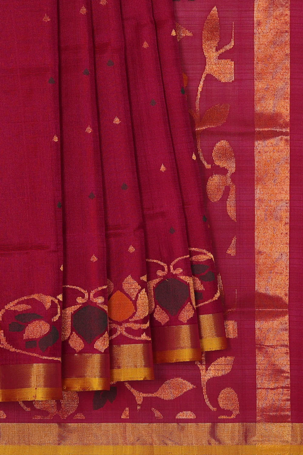 Image of Uppada Silk Magenta Red Saree