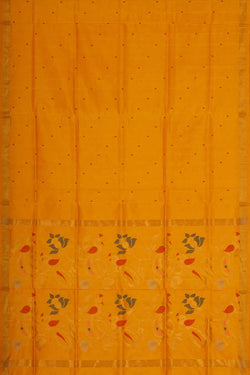 Image of Uppada Silk Mustard Yellow Saree