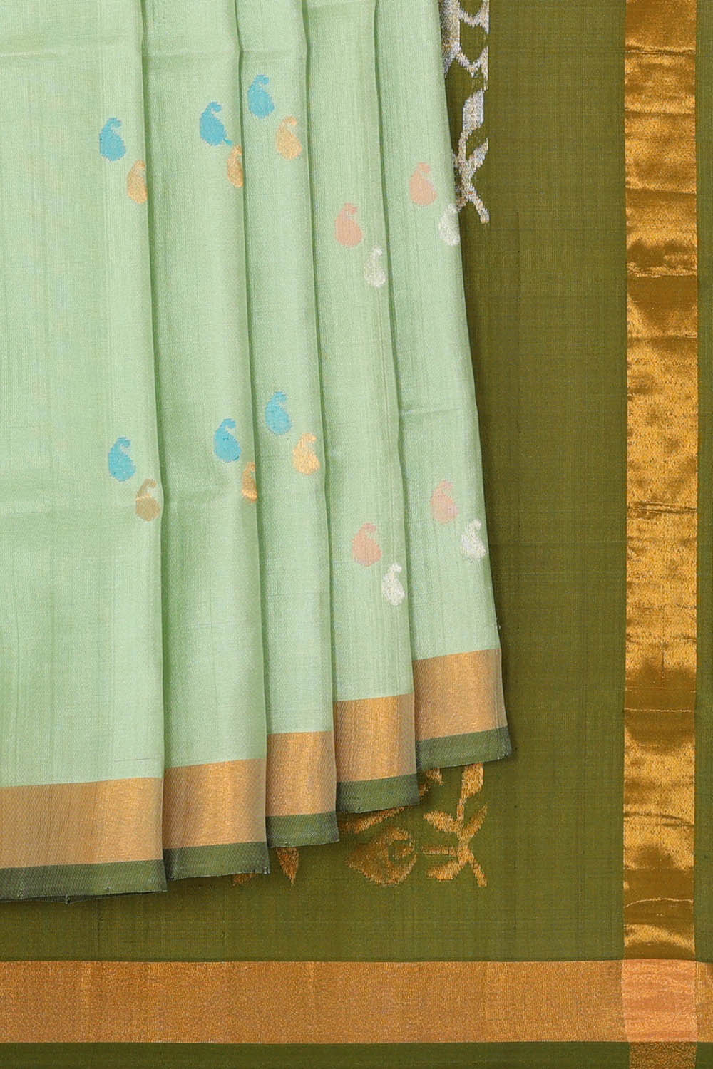 Uppada Silk Light Mint Green Saree