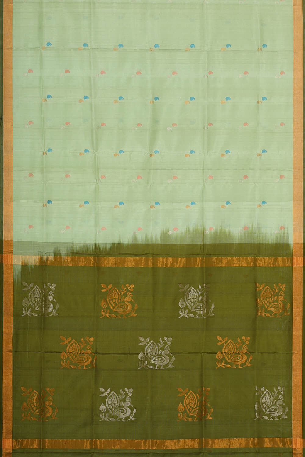 Uppada Silk Light Mint Green Saree