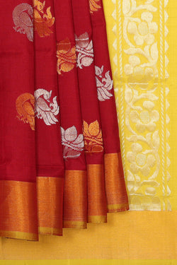 Image of Uppada Silk Red Saree