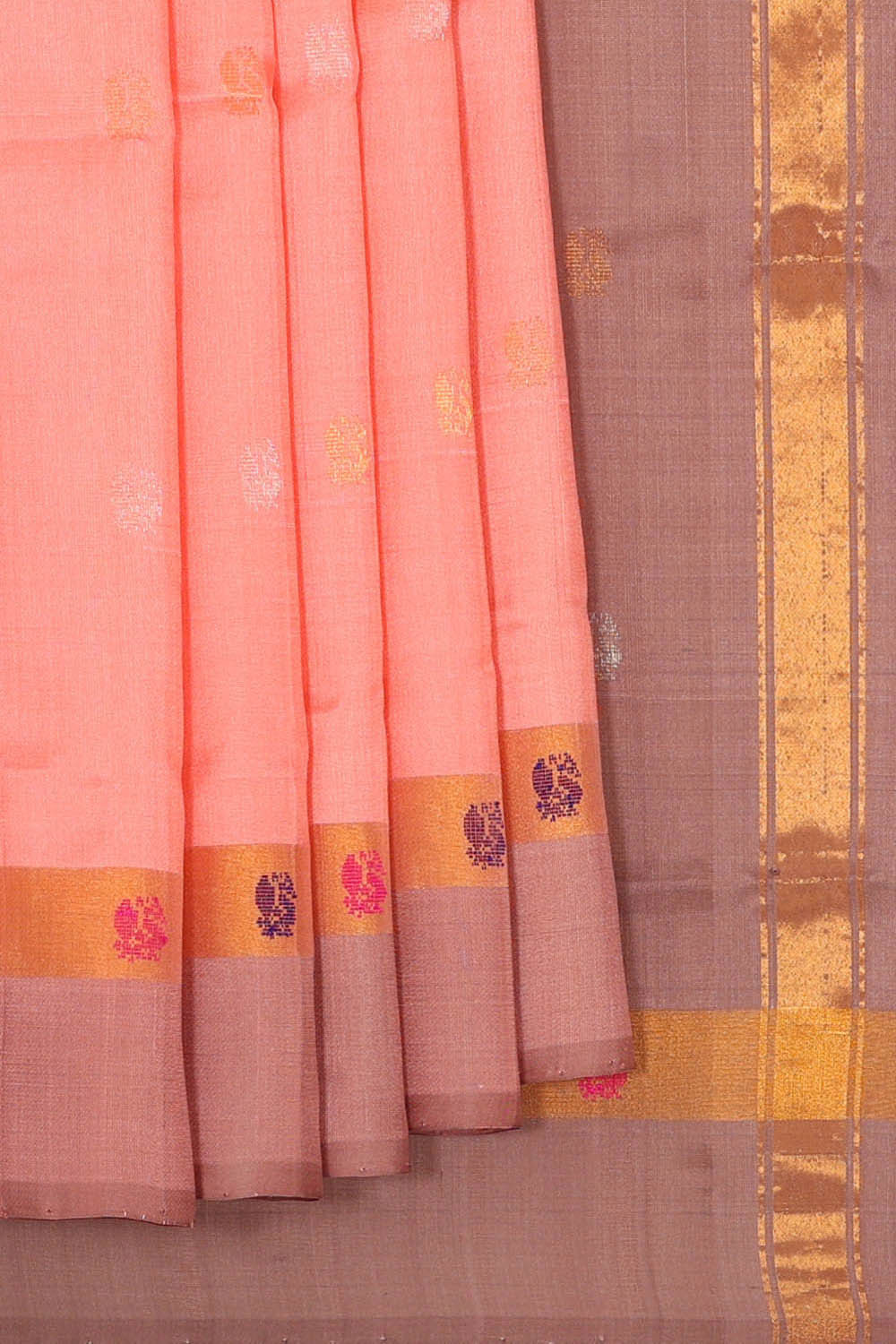 Uppada Silk Peach Saree