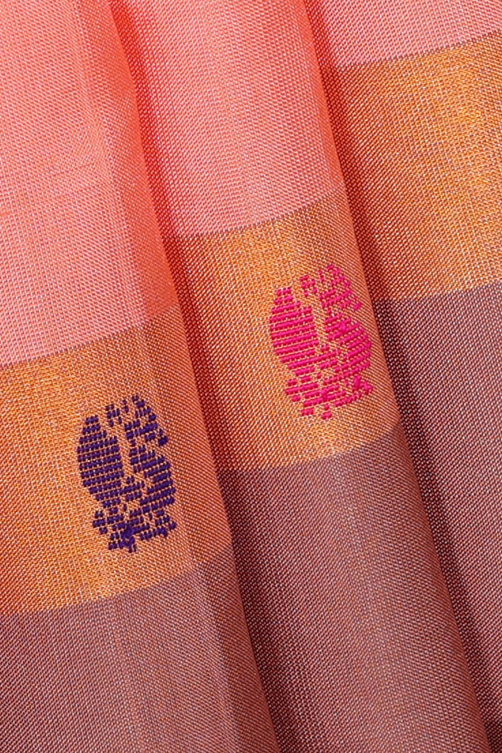 Uppada Silk Peach Saree