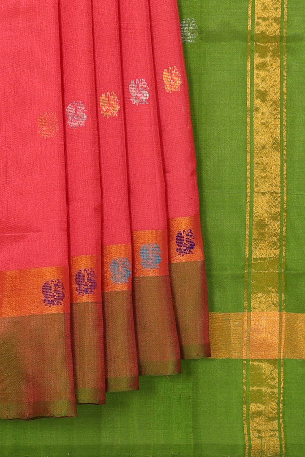 Uppada Silk Pinkish Red Saree