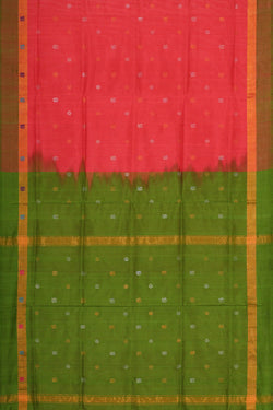 Image of Uppada Silk Pinkish Red Saree