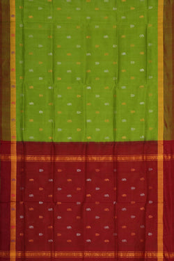 Image of Uppada Silk Parrot Green Saree