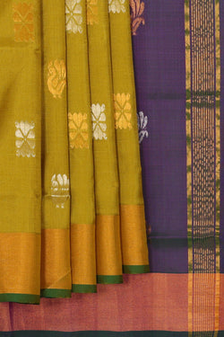 Image of Uppada Silk Mehndi Green Saree