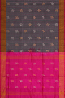 Image of Uppada Silk Grey Saree