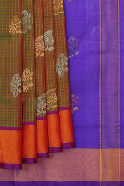 Image of Uppada Silk Olive Green Saree