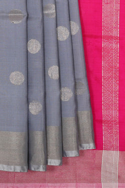 Image of Uppada Silk Grey Saree