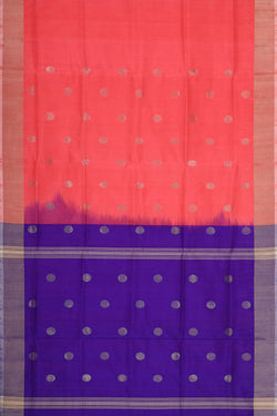 Image of Uppada Silk Peach Pink Saree