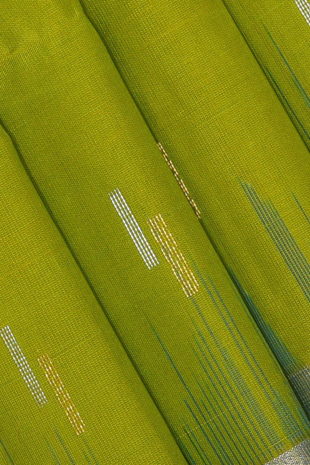 Manipur Silk Golden Green Saree