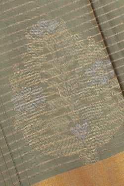 Image of Manipur Silk Sage Green Saree