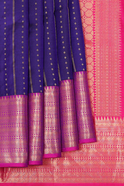 Image of Dark Blue Silk Saree