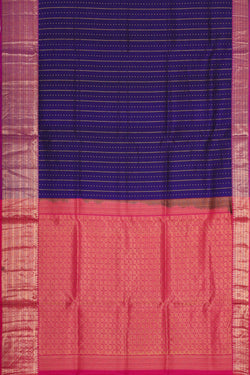 Image of Dark Blue Silk Saree