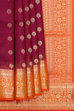 Image of Deep Wine Silk Saree