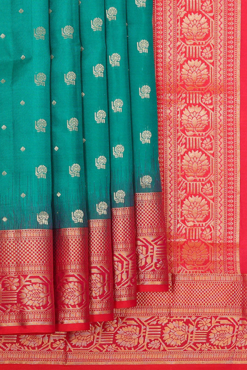 Teal Green Silk Saree