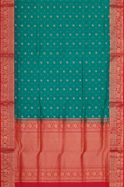 Image of Teal Green Silk Saree