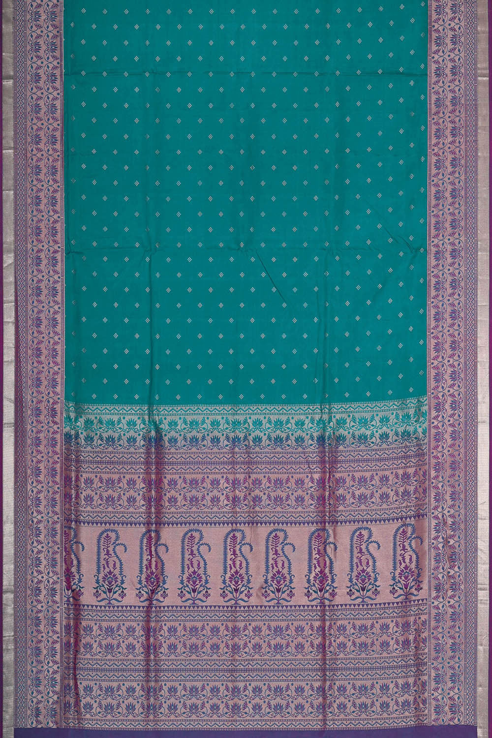 Teal Blue Silk Saree