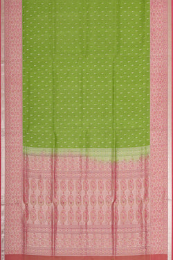 Image of Parrot Green Silk Saree