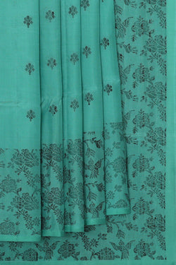 Image of Manipur Silk Deep Sea Green Saree