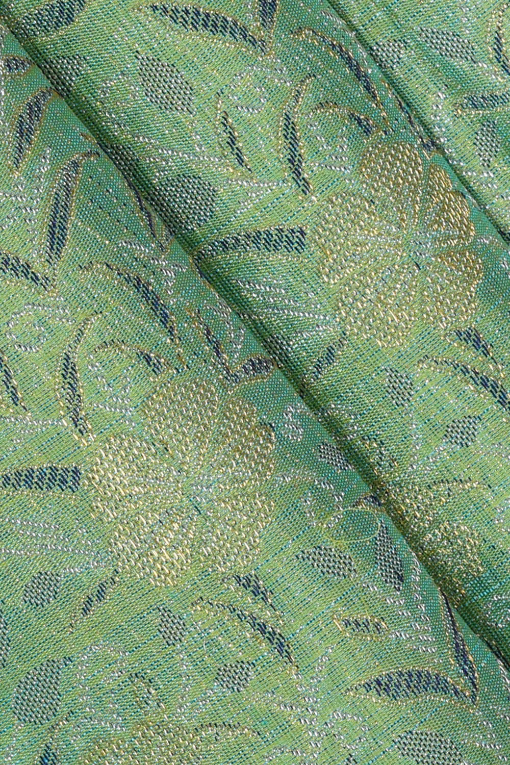 Image of Kanchipattu Pista Green Brocade Saree