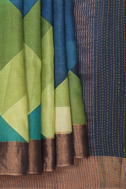 Image of Printed Tussar Multicolour Saree