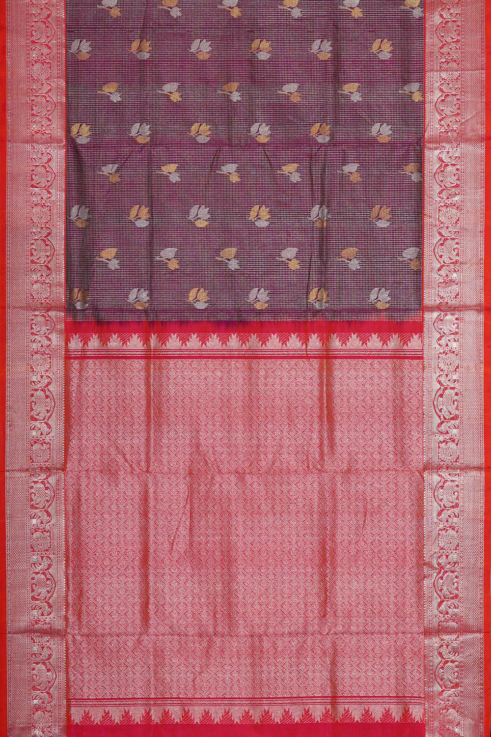 Venkatagiri Silk Dark Magenta Saree