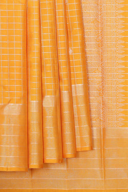 Image of Arani Silk Mustard Yellow Saree