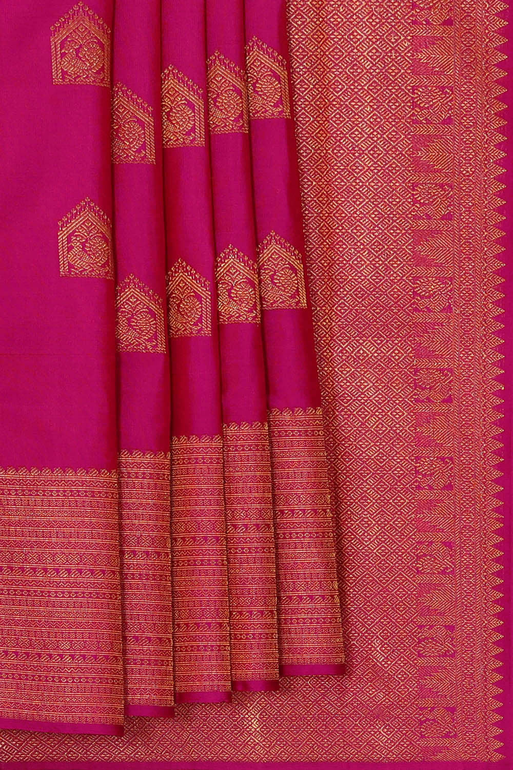 Image of Kanchipattu Rani Pink Brocade Saree