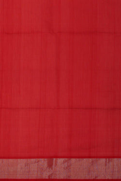 Image of Ikat Silk Cotton Red Saree