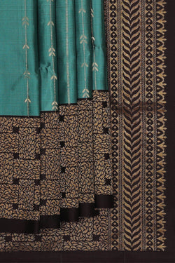 Image of Manipur Silk Deep Sea Green Saree