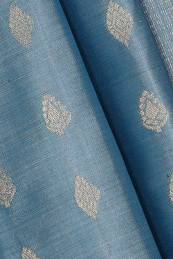 Image of Kanchipattu Dewy Blue Brocade Saree