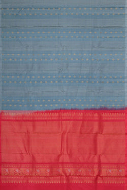 Image of Kanchipattu Dewy Blue Brocade Saree