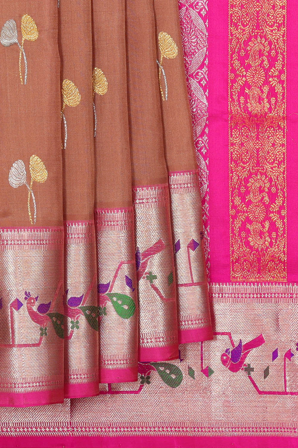 Image of Venkatagiri Silk Brown Saree