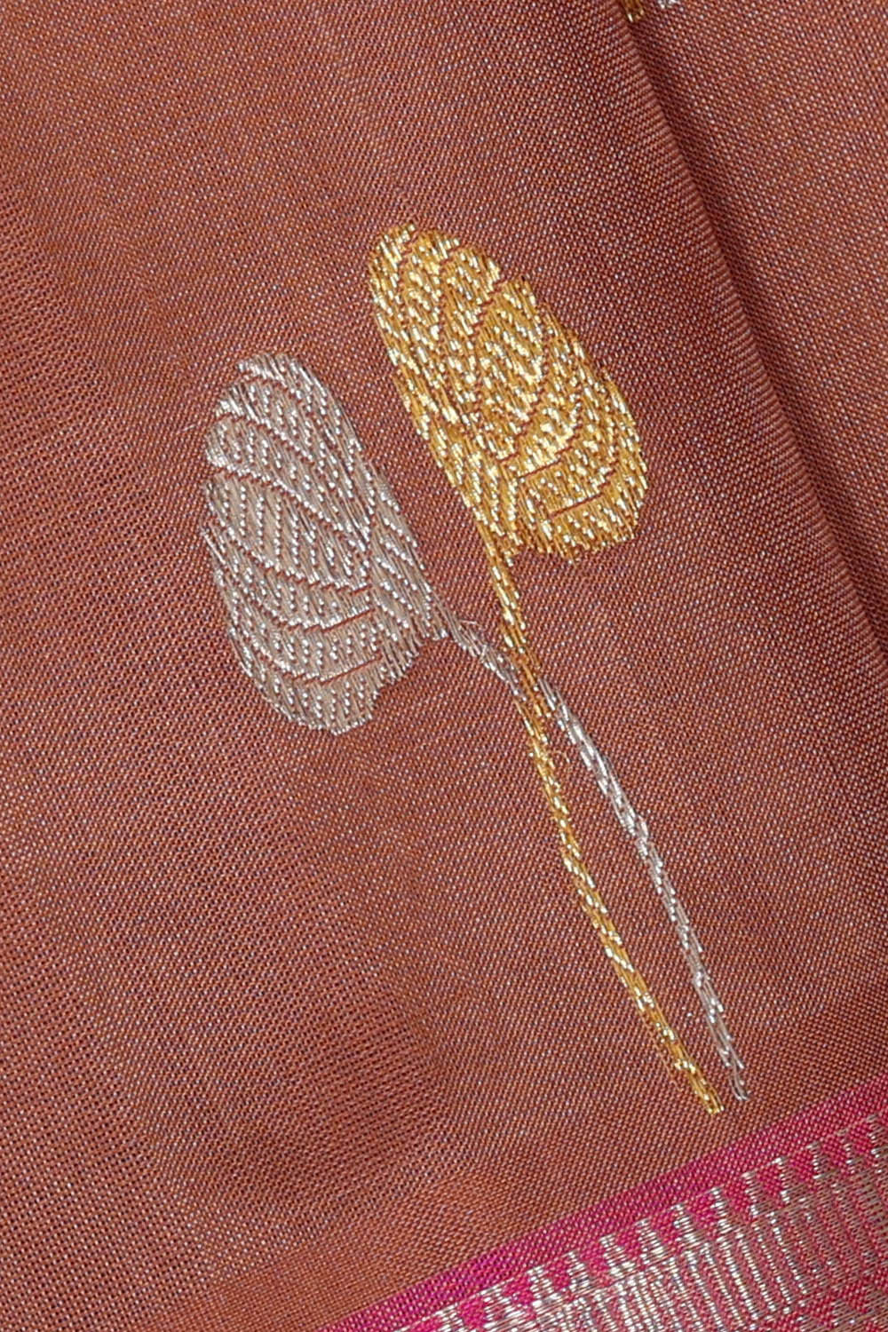 Image of Venkatagiri Silk Brown Saree