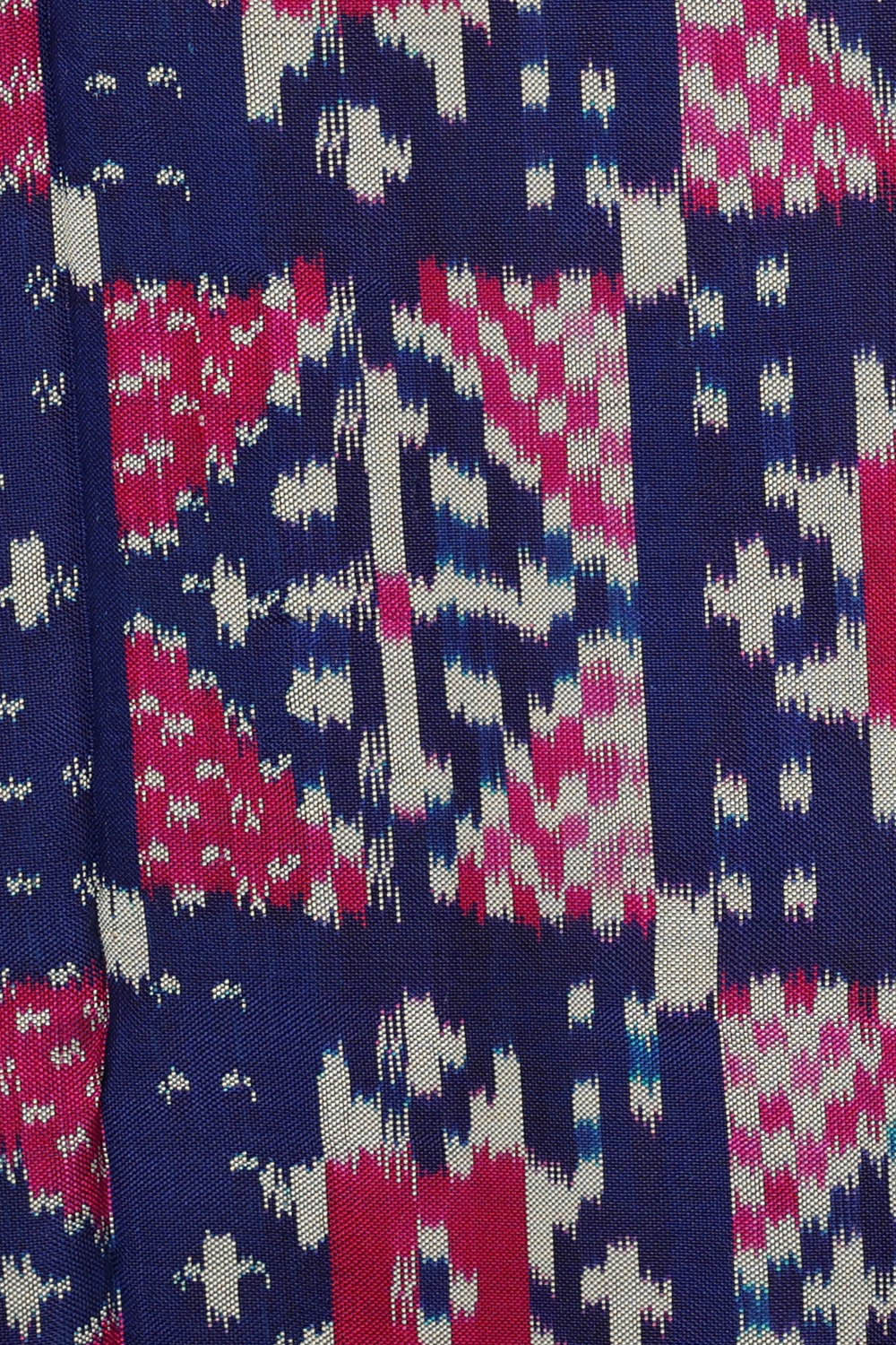 Image of Ikat Silk Navy Blue Saree