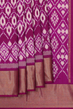 Image of Ikat Silk Magenta Saree