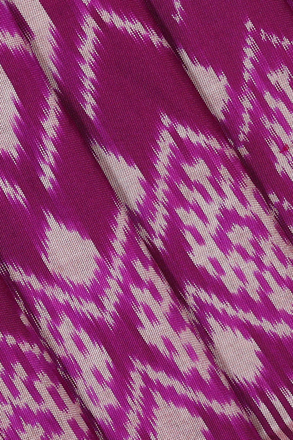 Ikat Silk Magenta Saree