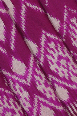 Image of Ikat Silk Magenta Saree