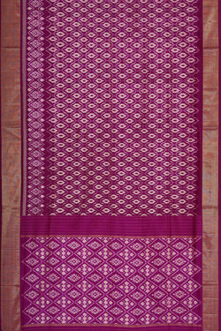 Image of Ikat Silk Magenta Saree