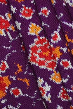 Image of Ikat Silk Violet Saree