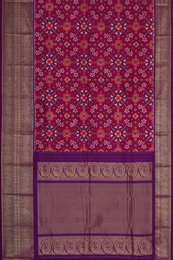 Image of Kanchi Ikat Dark Red Saree