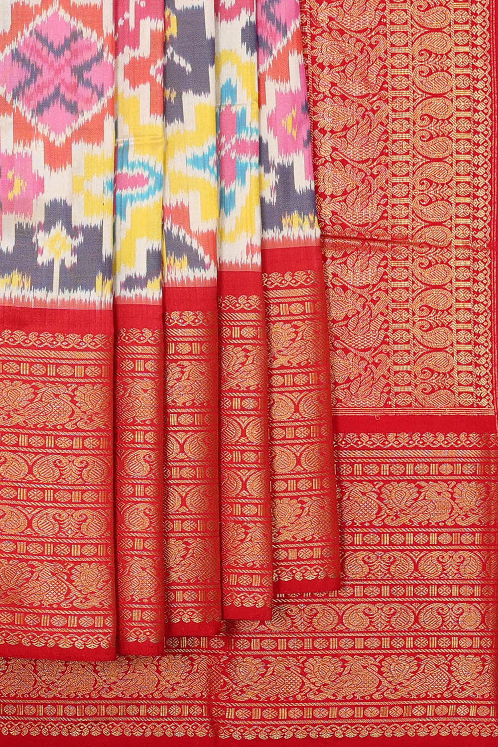 Kanchi Ikat Multicolour Saree